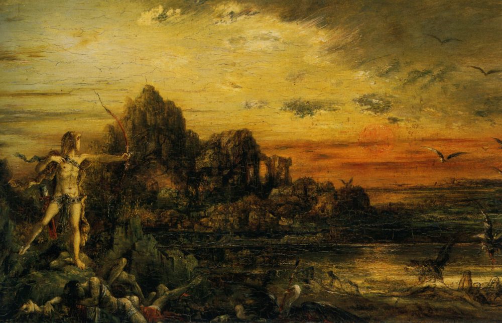 Hercules at the Lake Stymphale :: Gustave Moreau - mythology and poetry ????