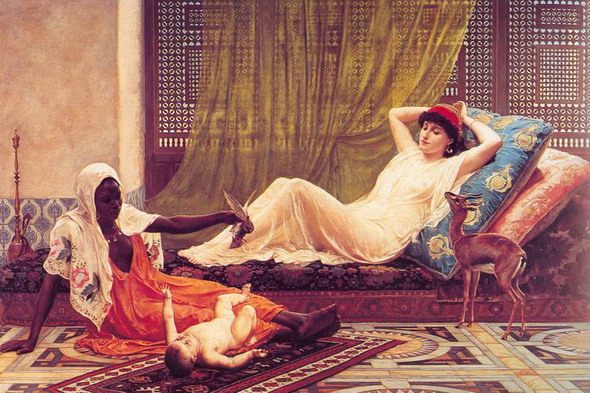 Frederick Goodall. A New Light in the Harem. 19th century. Liverpool Art Gallery