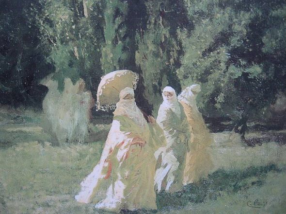 Cesare Biseo The Favorites from the Harem in the Park. Art Gallery, Piacenza