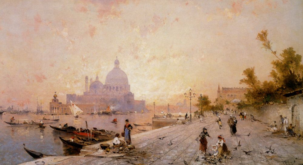 Masterpieces painting with Venice architecture scapes