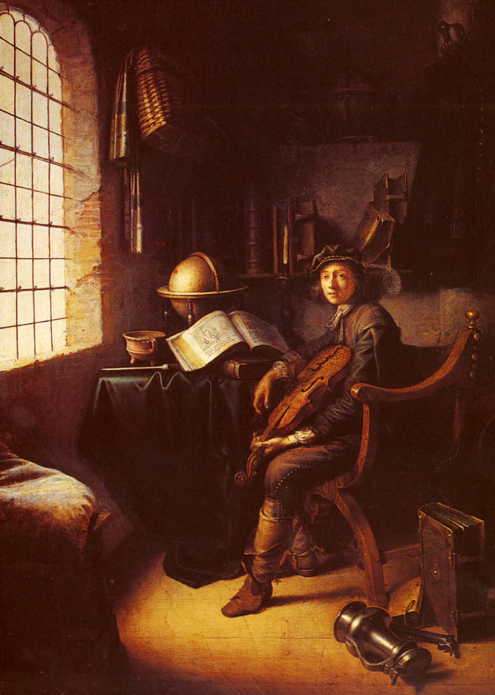 An Interior with a Young Violinist 1637 :: Gerrit Dou - Interiors in ...