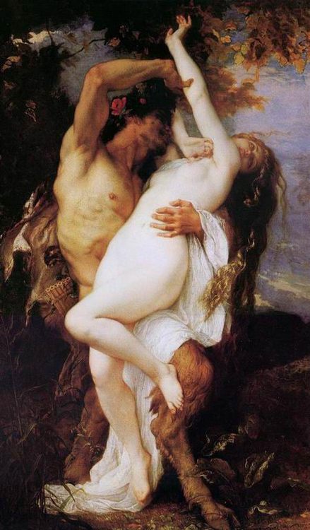 Nymph and Satyr  :: Alexandre Cabanel - nu art in mythology painting ôîòî
