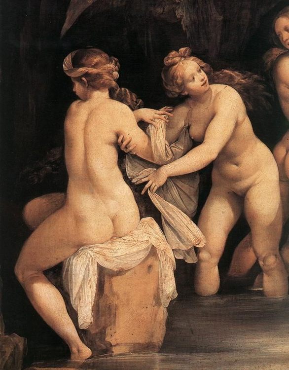 Diana and Actaeon (detail) :: Giuseppe Cesari  - nu art in mythology painting ôîòî