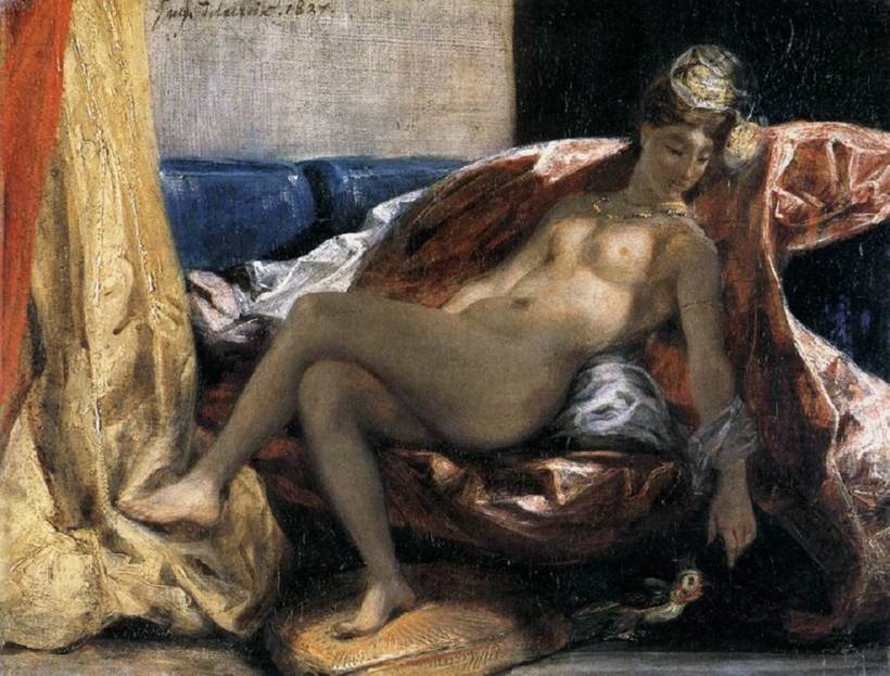 Woman with a Parrot :: Eug&#1080;ne Delacroix - Nu in art and painting ôîòî