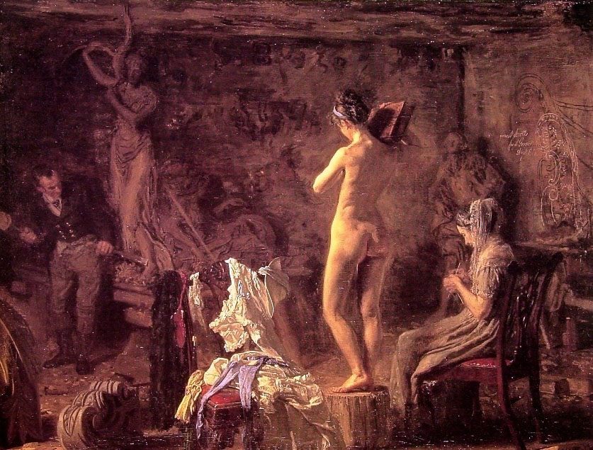 William Rush Carving his Allegorical Figure of the Schuylkill River :: Thomas Eakins - Nu in art and painting ôîòî