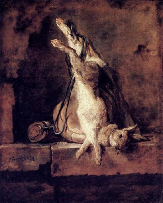 Rabbit with Game-bag and Powder Flask :: Jean-Baptiste-Simeon Chardin - Still Lifes ôîòî