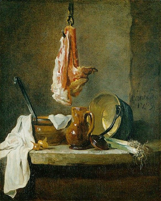 Still Life with a Rib of Beef :: Jean-Baptiste-Simeon Chardin - Still Lifes ôîòî