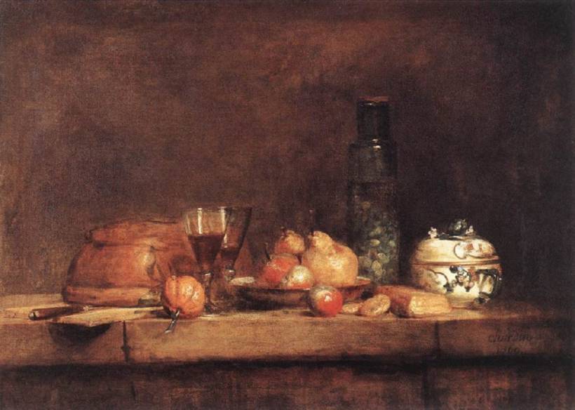  Still-Life with Jar of Olives  ::  Jean-Baptiste-Simeon Chardin  - Still-lives with fruit ôîòî