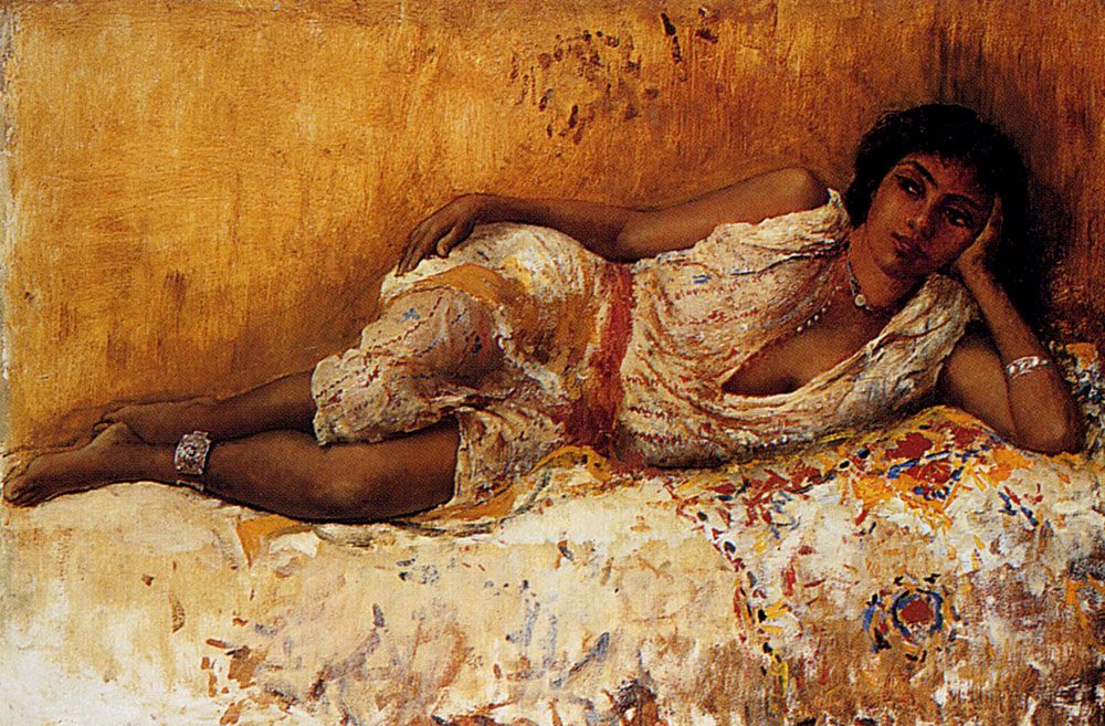 Moorish Girl Lying On A Couch--Rabat, Morocco :: Edwin Lord Weeks - 7 female portraits ( the end of 19 centuries ) in art and painting ôîòî