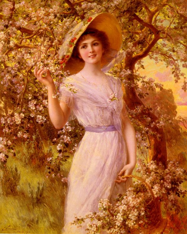 Cherry blossoms :: Emile Vernon - Young beauties portraits in art and painting ôîòî