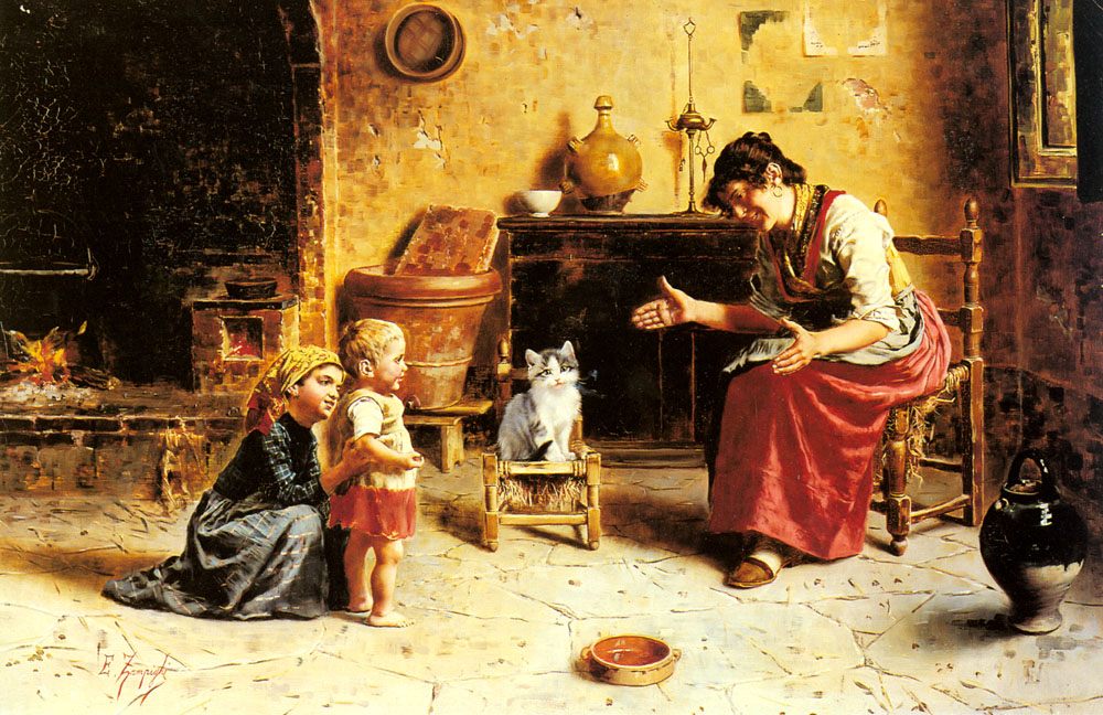 A Child's First Step :: Eugenio Zampighi - Woman and child in painting and art ôîòî
