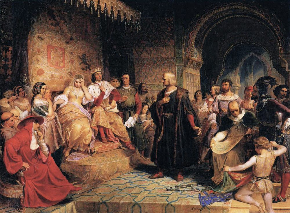 Columbus Before the Queen :: Emanuel Gottlieb Leutze - History painting ôîòî