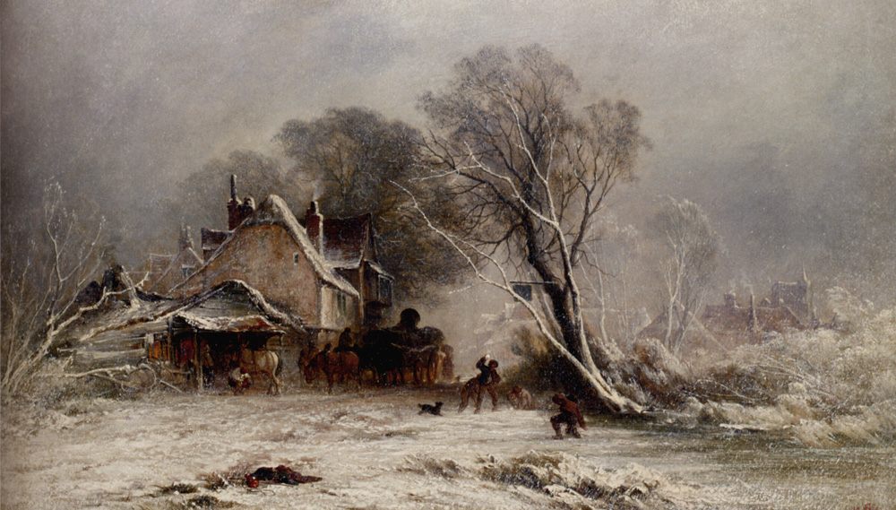 The Snowball Fight :: George Augustsus Williams - winter landscapes ôîòî