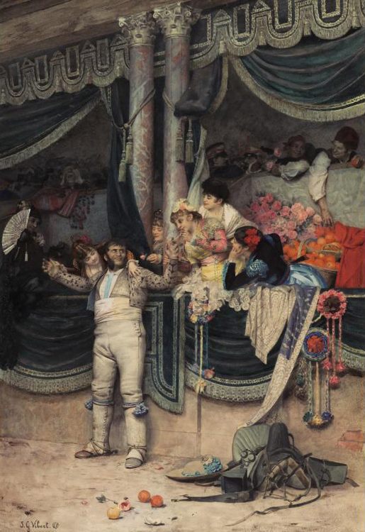 The Bullfighter's Adoring Crowd :: Jehan Georges Vibert - Romantic scenes in art and painting ôîòî