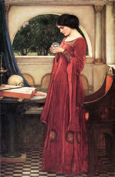 The Crystal Ball (Restored Version) :: John William Waterhouse - Allegory in art and painting ôîòî