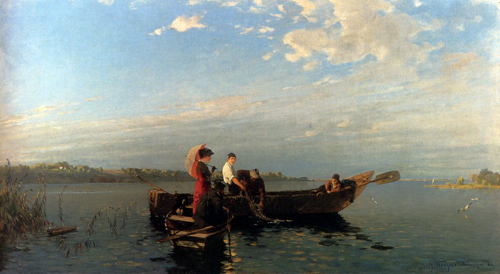 An Afternoon's Boating :: Joseph Wopfner - River landscapes ôîòî