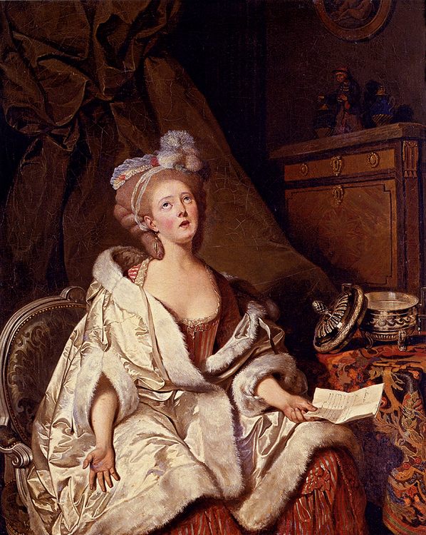 Portrait Of A Woman Reading A Letter :: Pierre-Alexandre Wille - 4 women's portraits 18th century hall ôîòî