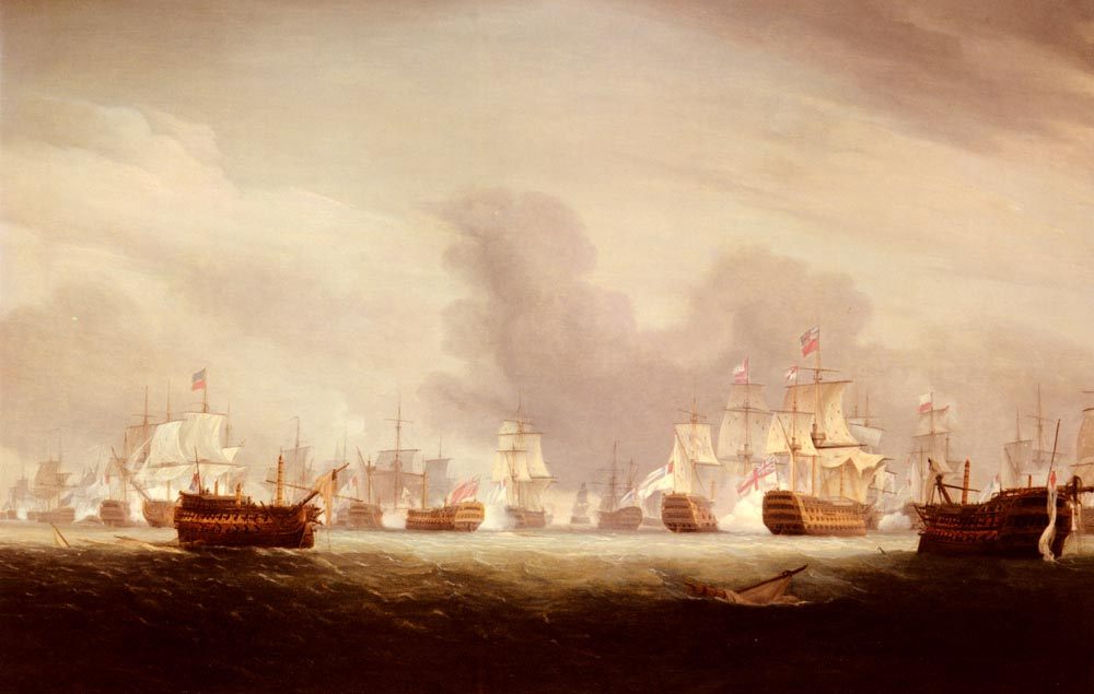 The Battle Of The Glorious 1st Of June 1794 :: Thomas Whitcombe - Sea landscapes with ships ôîòî
