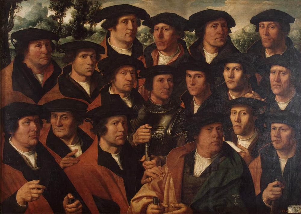 Group Portrait of the Amsterdam Shooting Corporation :: Jacobsz, Dirck - men's portraits 16th century ôîòî