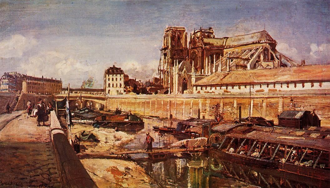 Masterpieces painting with France architecture scapes