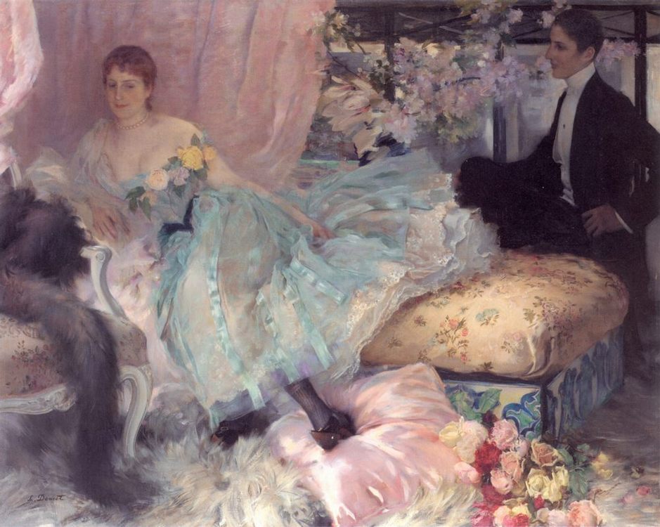 The Eager Suitor :: Henri-Lucien Doucet - Romantic scenes in art and painting ôîòî