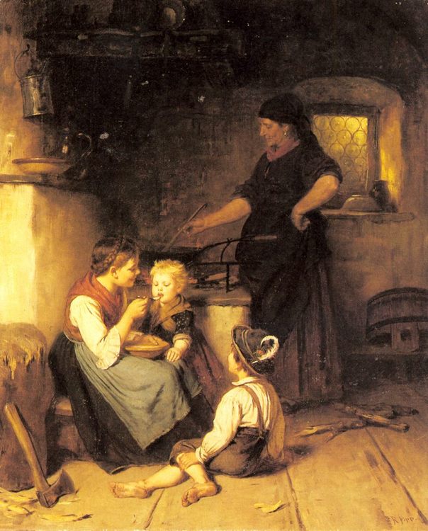 Feeding the Baby :: Rudolf Epp  - Village life ôîòî