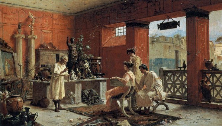 At the Antiquarians :: Ettore Forti - Antique world scenes ôîòî