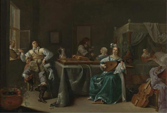 A Merry Company in an Interior :: Jacob Duck - Interiors in art and painting ôîòî
