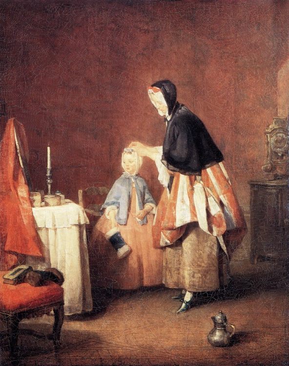 The Dressing Table :: Jean-Baptiste-Simeon Chardin - Interiors in art and painting ôîòî