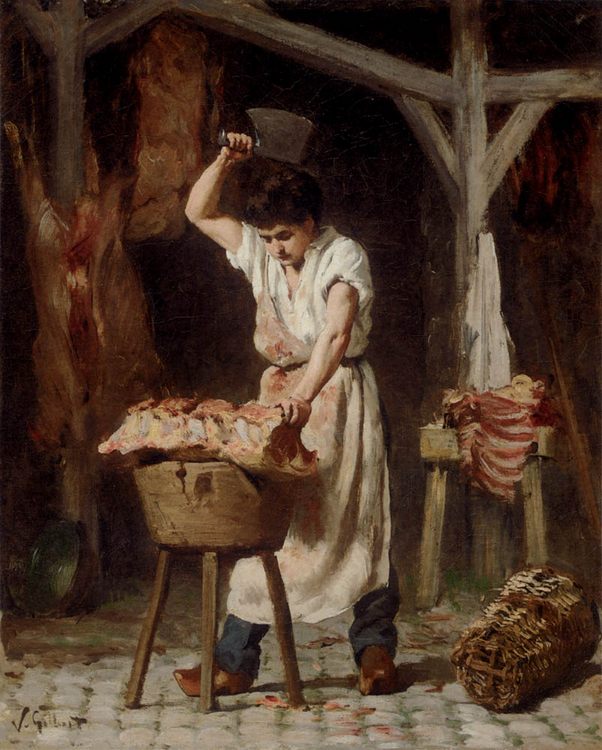 Le jeune boucher :: Victor Gabriel Gilbert - Interiors in art and painting ôîòî