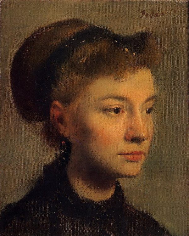 Head of a Young Woman :: Edgar Degas  - 6 woman's portraits hall ( The middle of 19 centuries ) in art and painting ôîòî