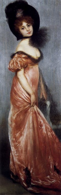 Young Girl In A Pink Dress :: Pierre Carrier-Belleuse  - 7 female portraits ( the end of 19 centuries ) in art and painting ôîòî