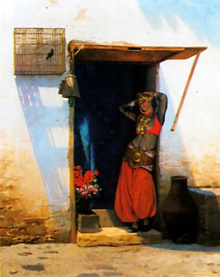Woman of Cairo at her Door :: Jean-Leon Gerome - Arab women (Harem Life scenes) in art  and painting ôîòî