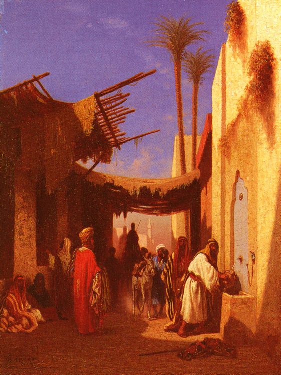 Street In Damascus and Street In Cairo- A Pair of Painting :: Charles Theodore Frere - scenes of Oriental life (Orientalism) in art and painting ôîòî