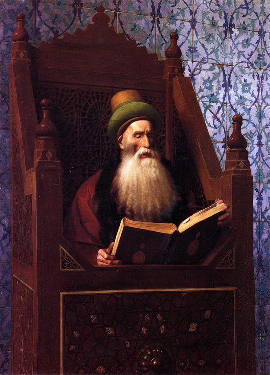 Mufti Reading in His Prayer Stool :: Jean-Leon Gerome - scenes of Oriental life (Orientalism) in art and painting ôîòî