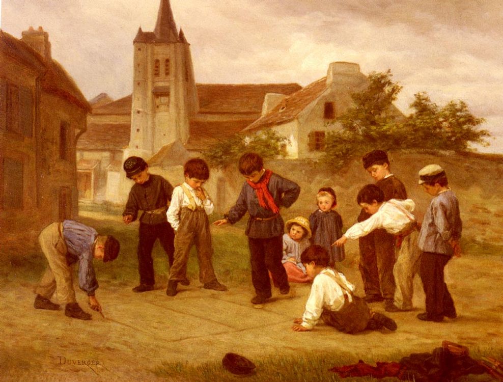 Hopscotch :: Theophile-Emmanuel Duverger - Children's portrait in art and painting ôîòî