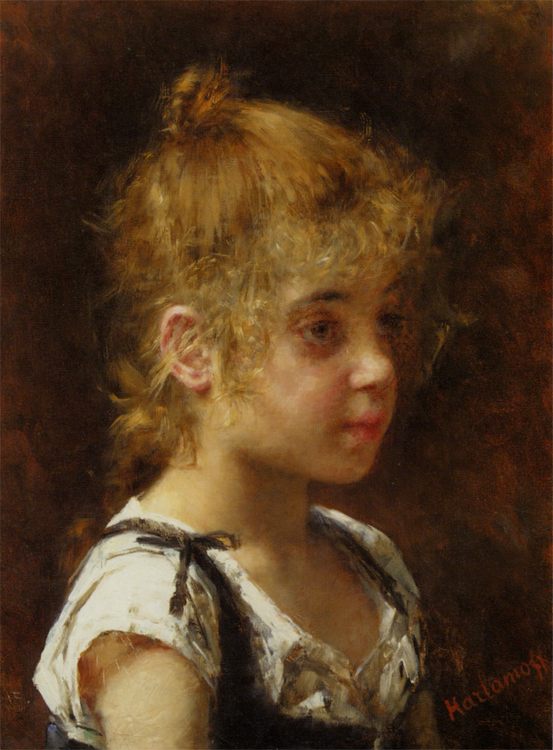 Portrait of a Young Girl :: Alexei Alexeivich Harlamoff - Portraits of young girls in art and painting ôîòî