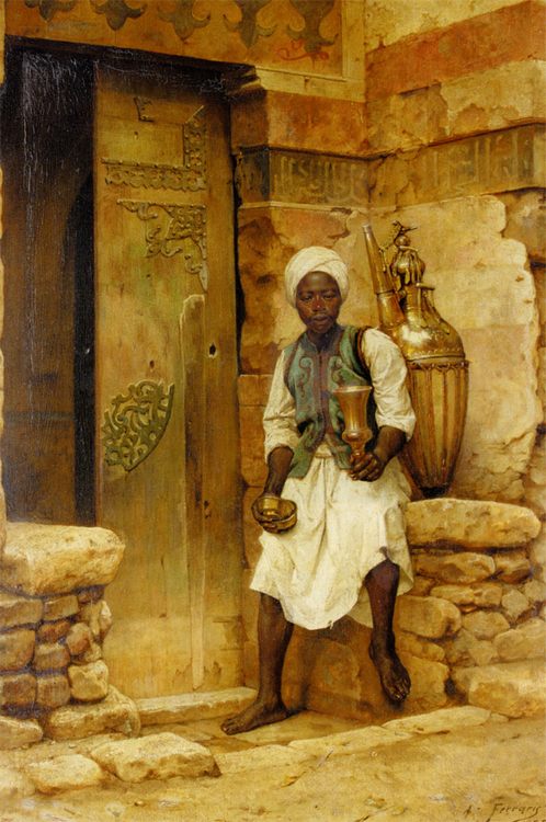 A Nubian Boy :: Arthur von Ferraris - scenes of Oriental life (Orientalism) in art and painting ôîòî