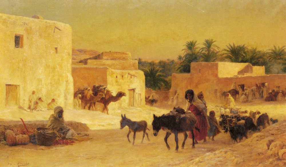 Leaving the Market :: Eugene-Alexis Girardet - scenes of Oriental life (Orientalism) in art and painting ôîòî