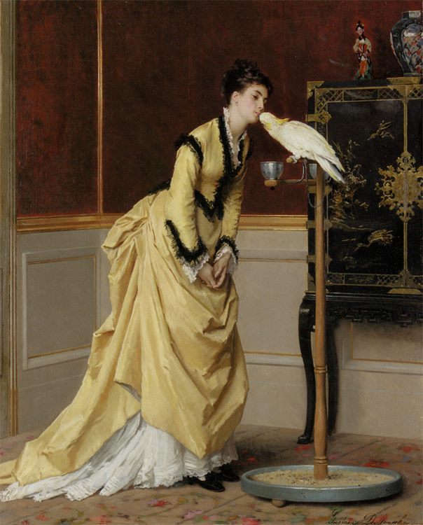 The Kiss :: Gustave Leonhard de Jonghe - Interiors in art and painting ôîòî
