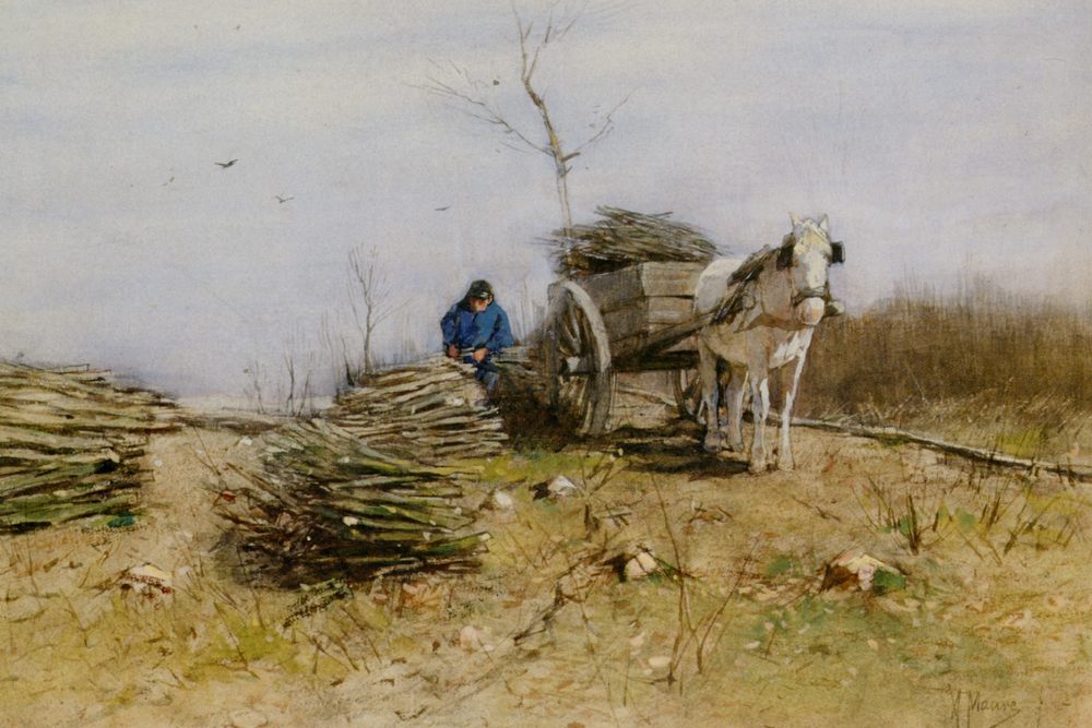 The Wood Gatherer :: Anton Mauve - Village life ôîòî