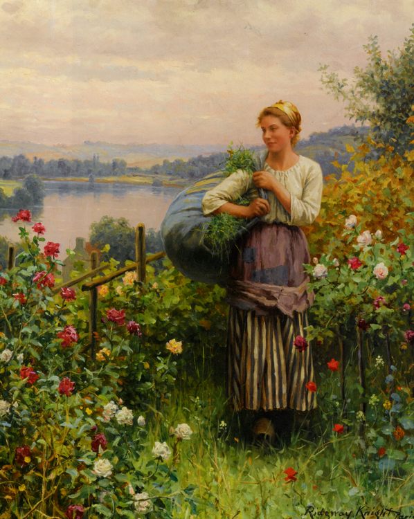 The Rose Garden :: Daniel Ridgway Knight - Summer landscapes and gardens ôîòî