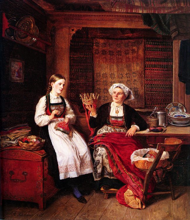 Bestemors Brudekrone :: Adolph Tidemand - Interiors in art and painting ôîòî