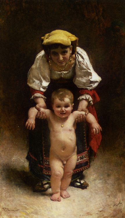 First Steps :: Leon Bonnat - Woman and child in painting and art ôîòî