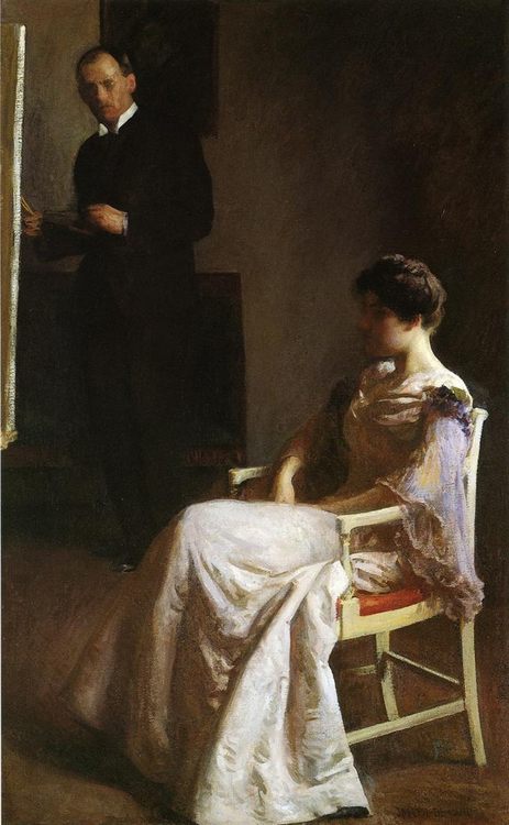 In the Studio :: Joseph Rodefer de Camp - man and woman ôîòî