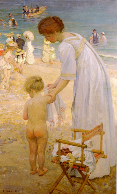 The Bathing Hour :: Emanuel Phillips Fox - Woman and child in painting and art ôîòî