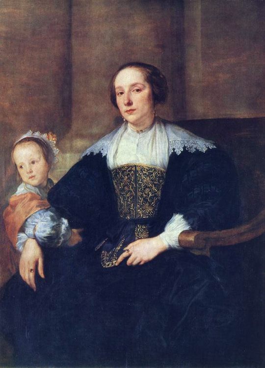 The Wife and Daughter of Colyn de Nole :: Sir Antony van Dyck - Woman and child in painting and art ôîòî