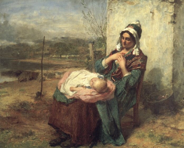Ere Care Begins :: Thomas Faed - Woman and child in painting and art ôîòî
