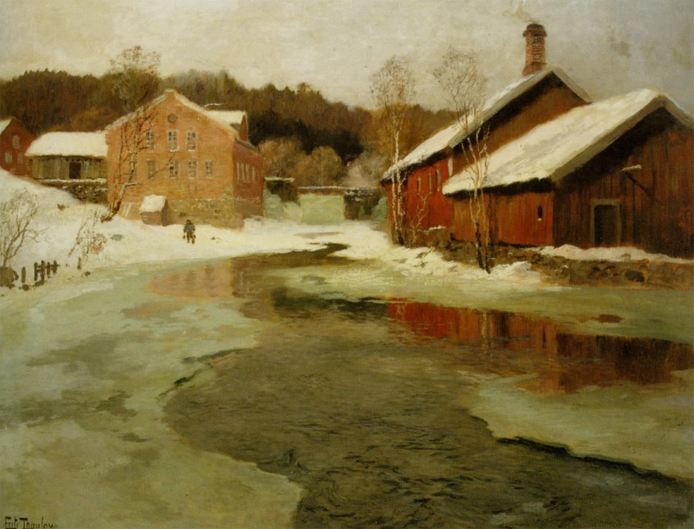 Vintersol :: Fritz Thaulow - winter landscapes ôîòî