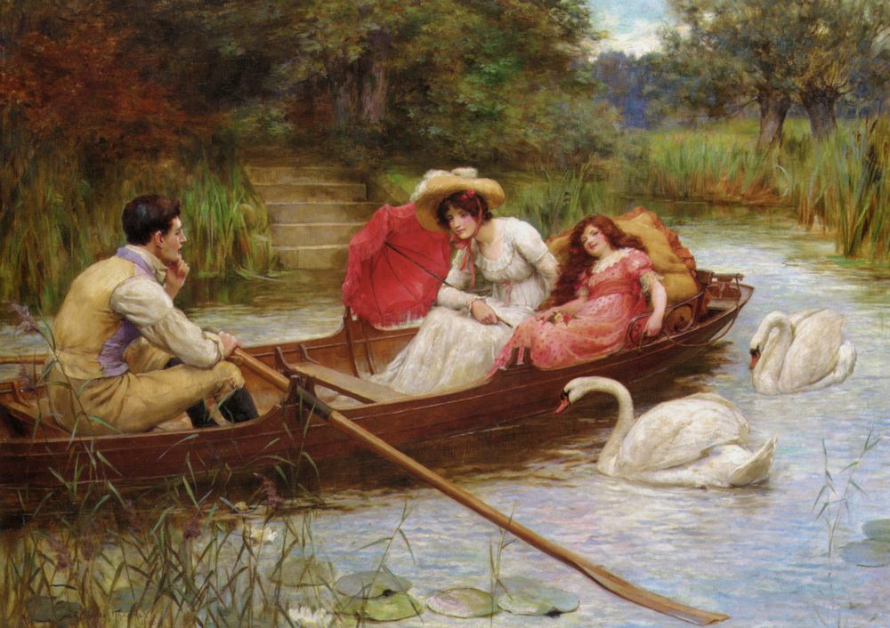 Summer Pleasures on the River :: George Sheridan Knowles - Romantic scenes in art and painting ôîòî